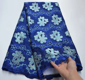 

2020 New Swiss African Dry Cotton Lace Fabric High Quality Swiss Voile Lace In Switzerland With Stones Embroidery For Dress GK-9
