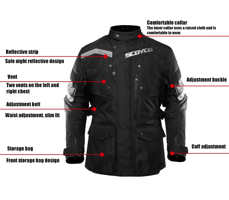 SCOYCO мотоциклетная куртка для верховой езды Водонепроницаемая мотоциклетная Защитная Экипировка для всего тела зимний комплект одежды для мотоциклистов