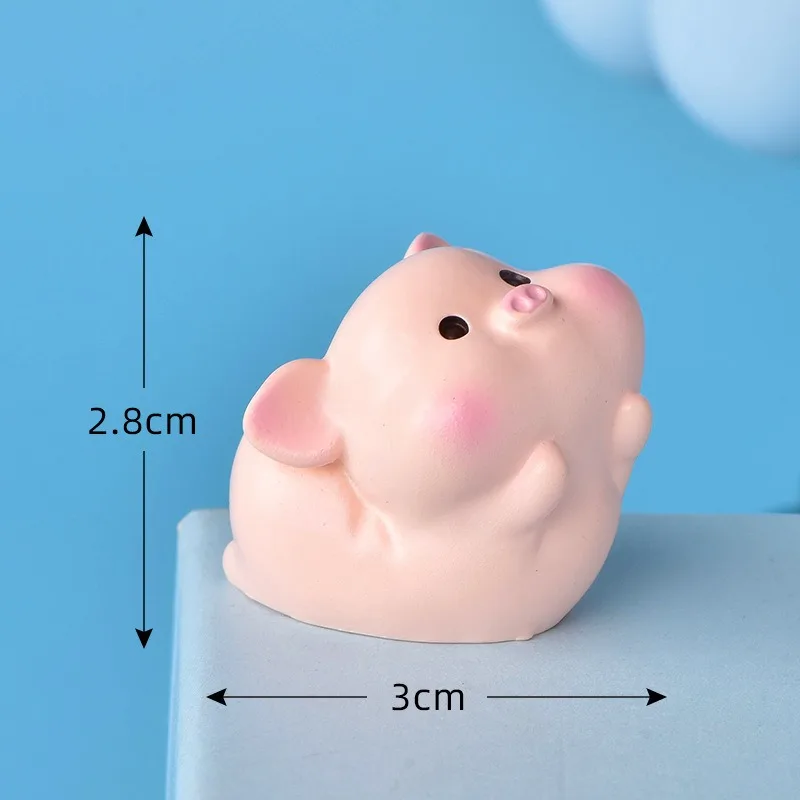 Cute Pink Pig Mini Miniature Figurine DIY Fairy Garden Doll Home Decoration Micro Landscape Kawaii Accessories Resin Crafts 1Pc