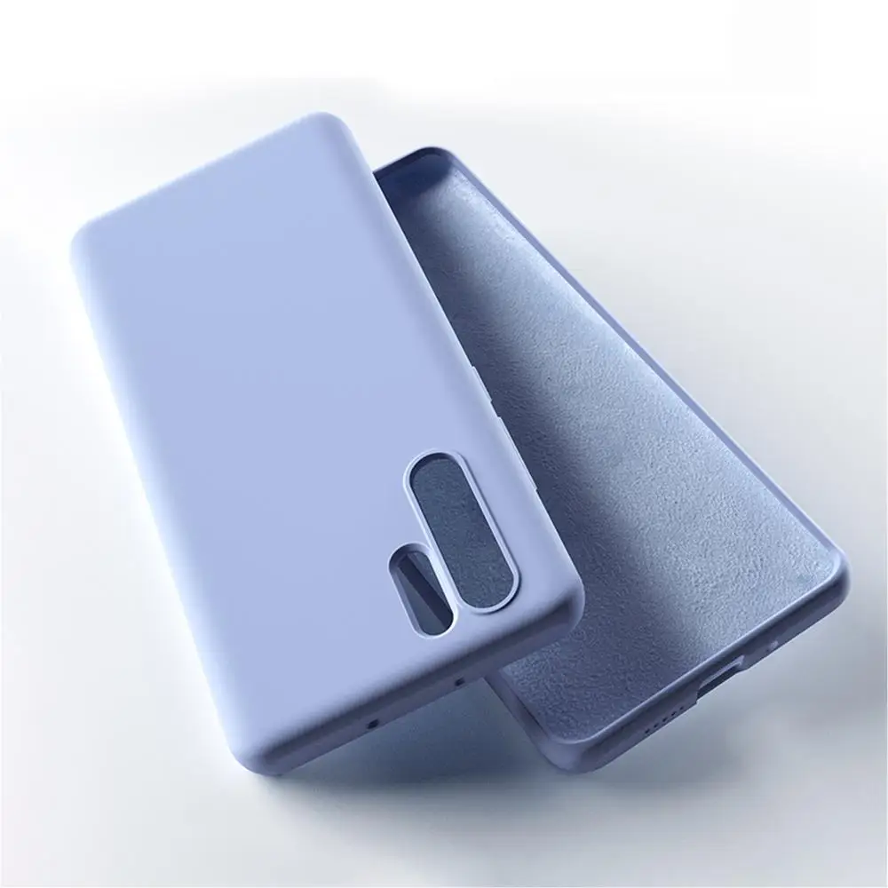 Жидкие однотонные силиконовые чехлы для телефонов Huawei P30 P20 Pro lite Nova 3i 3 4 4e 5 5i Mate 20X