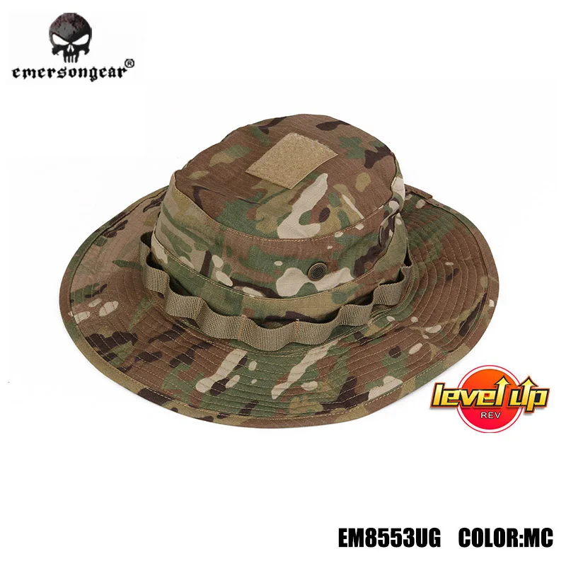 Camouflage Hat Tactical Hat Tactical Boonie Hat Emersongear Level Up Map Pocket Version for Mountaineering and Hunting