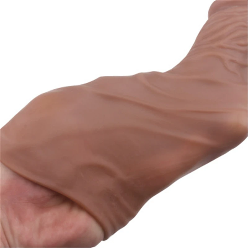 Realistic Silicone Penis Sleeve Extender Cock Sleeve Dick Enlargement Delay Ejaculation Reusable Condom Men Sex Toys