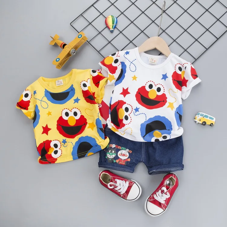 

Girls 2020 Summer Short Sleeve Children's Suit Cartoon Childrenswear Boy's Clothes with Short Sleeves Childrenswear Childrenswea
