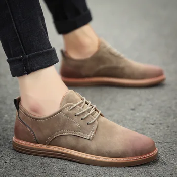 

AQ328 men's casual shoes autumn Leather Martin boots business Loafers leather shoes stylist nightclub zapatillas de deporte