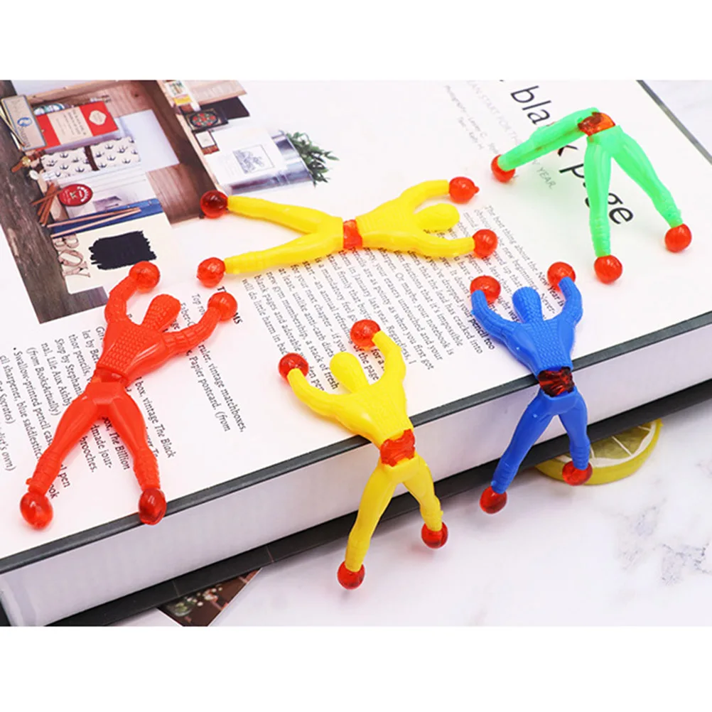 4pcs Random Color Spiderman Sticky Wall Climbing Toy, Novelty