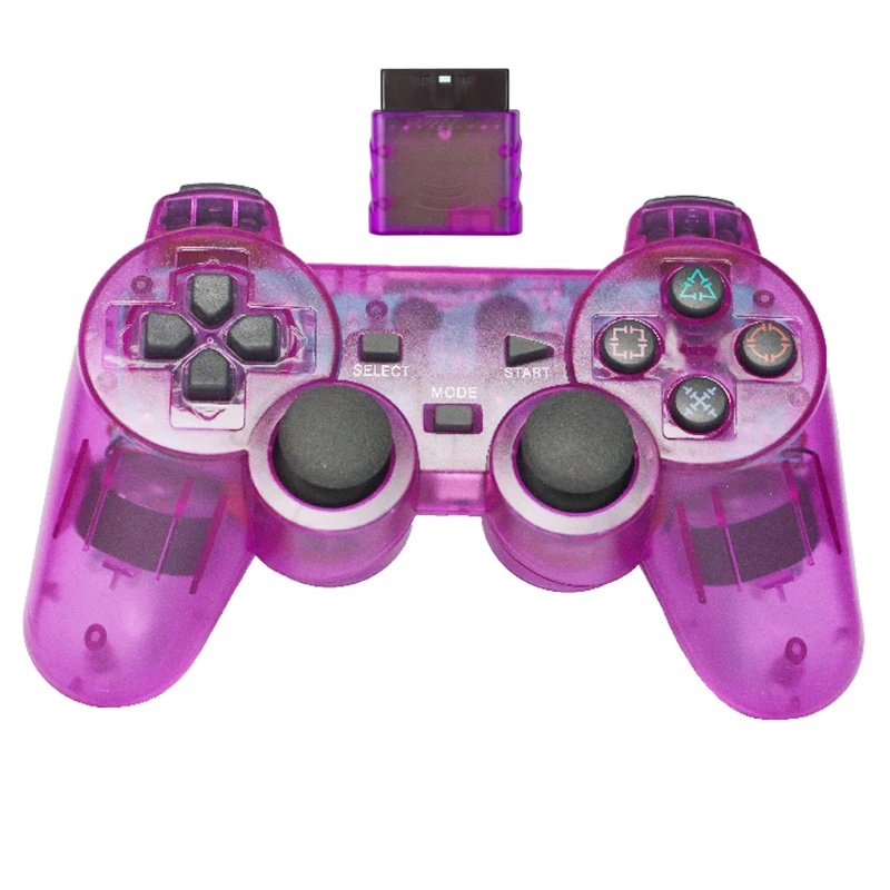 purple Данные лягушка 2,4G беспроводной геймпад для sony PS2 контроллер двойной вибрации шок контроллер для Playstation 2 Консоль джойстик - Цвет: purple