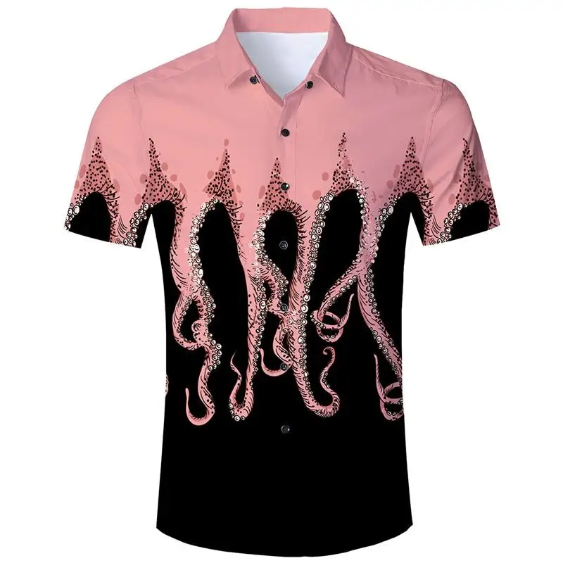 2021 Summer Harajuku Short sleeve Shirts Fire Smoke Flame 3D Printed Hawaiian Shirt Mens Harajuku Casual Shirt Drop Shipping