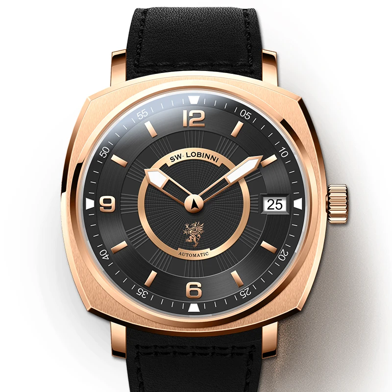 Free shipping Lobinni new hot sale mechanical watch limited edition seagull Men's watches 2020 modern Male watch pagani design afbeelding