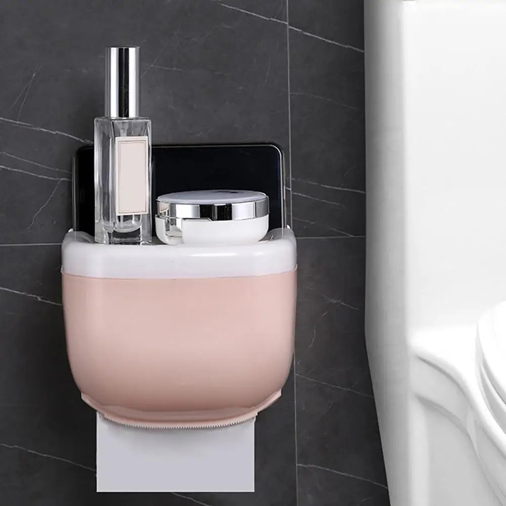 

Mobile phone rack paper towel box Waterproof Toilet Paper Holder Mobile Phone Storage Shelf Wall Mounted Rack New