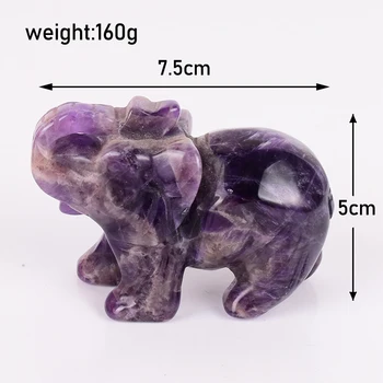

2.5 " Big Elephant Figurine Miniature Hand Carved Natural Aventurine Animal Statue Crystal Healing Home Ornaments Accessories