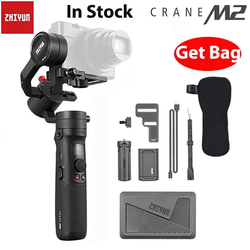 ZHIYUN Crane M2 3-осевой Карманный шарнирный стабилизатор для смартфона стабилизатор для камеры Gopro Hero Action беззеркальных камер PK Moza Aircross DJI Osmo