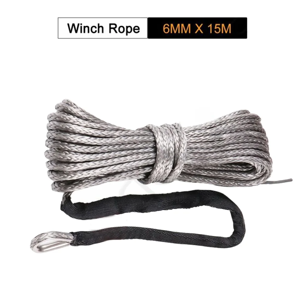 Cabo de Reboque Apto para Suv Fora de Estrada Peças do Veículo Guincho Corda Linha 6mm x 15m Atv Leve Outras Acessórios 1 pc 2 reboque 6mm x 15m apto para suv