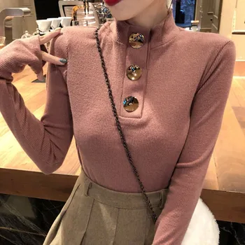 

Knitted Turtleneck Sweater Pullovers Spring Autumn Solid Color Basic Sweaters Pullover Slim Fit top Hot Sale