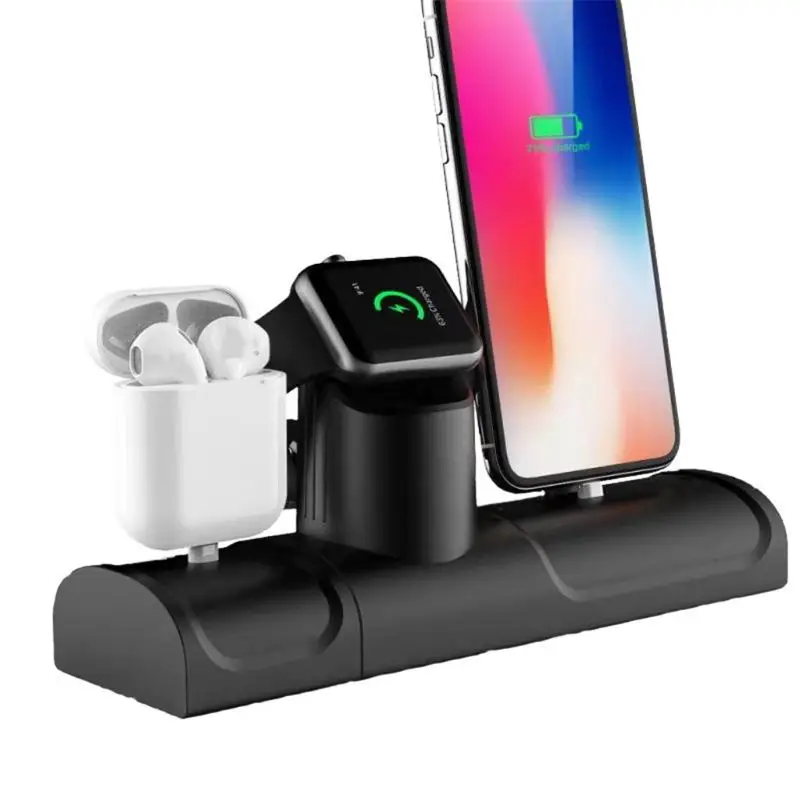 3In1 Силиконовая Подставка для зарядки док-станция для наручных часов Apple Watch 4/3/2/1 для iPhone для Airpods