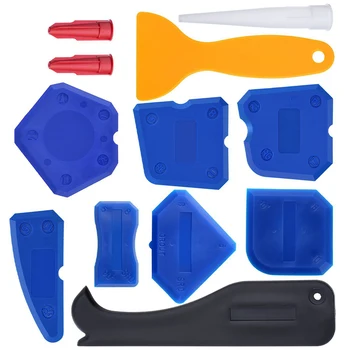 

12pcs Silicone Sealant Spreader Spatula Scraper Cement Caulk Removal Tools Set