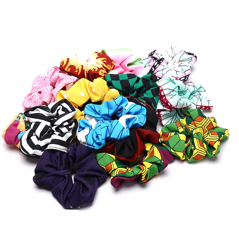 sexy costumes for women 2021 Fashion Demon Slayer: Kimetsu No Yaiba Scrunchie Elastic Handmade HeadBands Hair Band Rope Clip Headdress anime outfits female