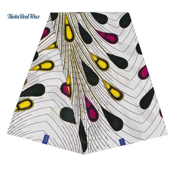 

2019 Pretty Peacock Ankara African Wax Print Fabric binta real Wax Cotton Fabric Cheap-Fabrics for Wedding 24FS1266