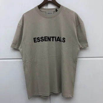 

FOG Essentials T-shirt Men Women Cotton Apricot Gray Top Tee Fashion 3D Logo Essentials T Shirts