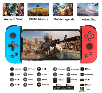 

X6 rechargeable Bluetooth Wireless Game Controller for PUBG/call of duty mobile Gamepad Joysticks for Android IOS phone
