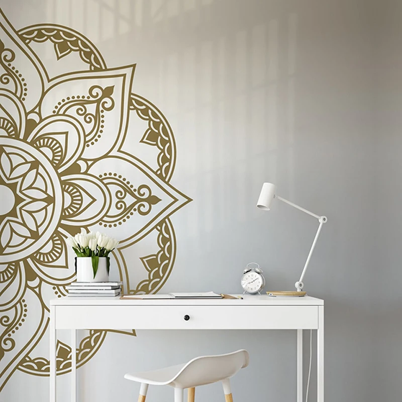 Large Mandala Wall Vinyl Sticker Spheres In Half Decal Meditation Art Decor Yoga Bohemian Style E712 | Дом и сад