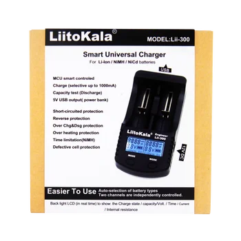 LiitoKala-cargador de batería Lii-300 Digital 18650, pantalla LCD, prueba de capacidad, cargador de batería 18650, Envío Gratis