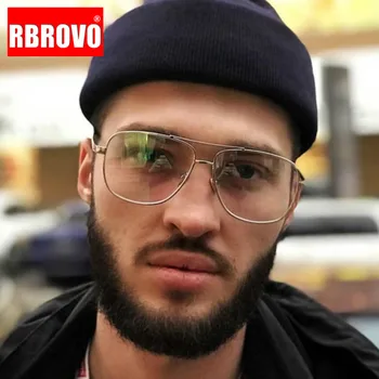 

RBROVO Classic Retro Eyeglasses Frame Men Vintage Spectacle Glasses Frame Men/Women Metal Glasses Optical Clear Eyewear Oculos