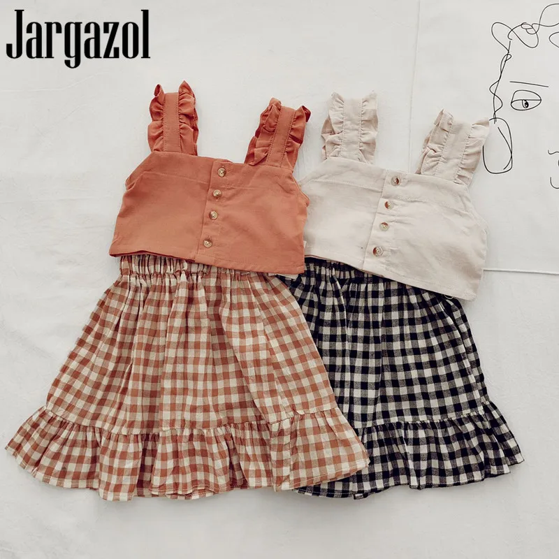 Модная красивая летняя одежда Jargazol для маленьких девочек короткий