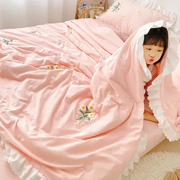 

Towel Embroidery Bedding Summer Quilt Cotton Air Conditioning Comforter Core Spring and Autumn Thin Blanket Children Warm Quilt