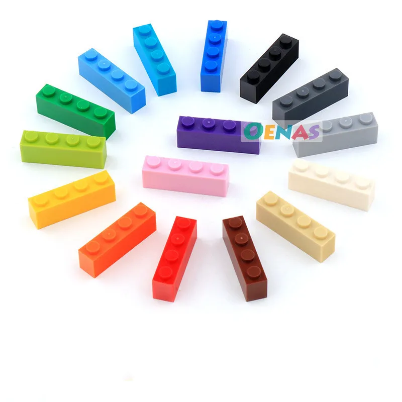 

30PCS DIY Building Blocks Thick Figures Bricks 1x4 Dots Educational Creative Size Compatible with Brands Toys for Children