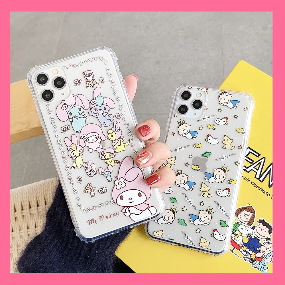 Милый чехол для телефона с японским аниме My Melody Minna No Tabo iPhone SE 2 11 Pro Xs MAX XR X 7 8 Plus