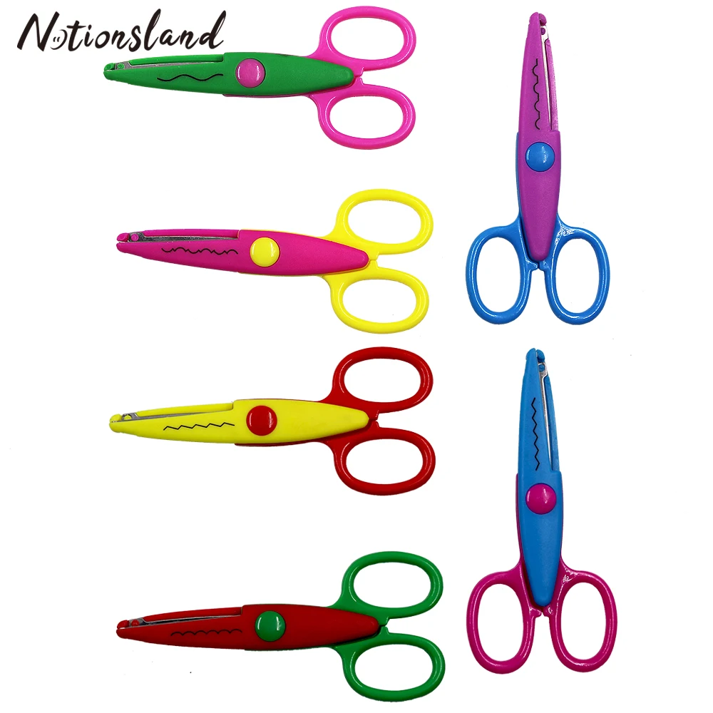 5Pcs/Set Pinking Shears Dressmaking Tailor Scissor Sewing Craft Zig Zag Scissors DIY Decorative Paper Cut Tool Random | Дом и сад