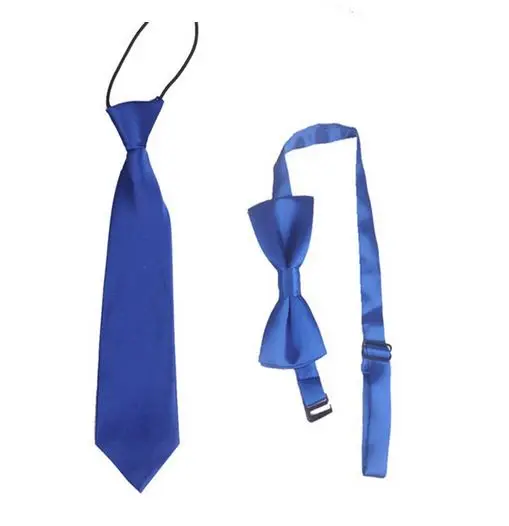 Navy Blue Комплект из 2 предметов; Детский галстук-бабочка; эластичный галстук для мальчиков; однотонная официальная Детская Повседневная галстук-бабочка+ галстук-бабочка; HHtr0013 - Цвет: Navy Blue