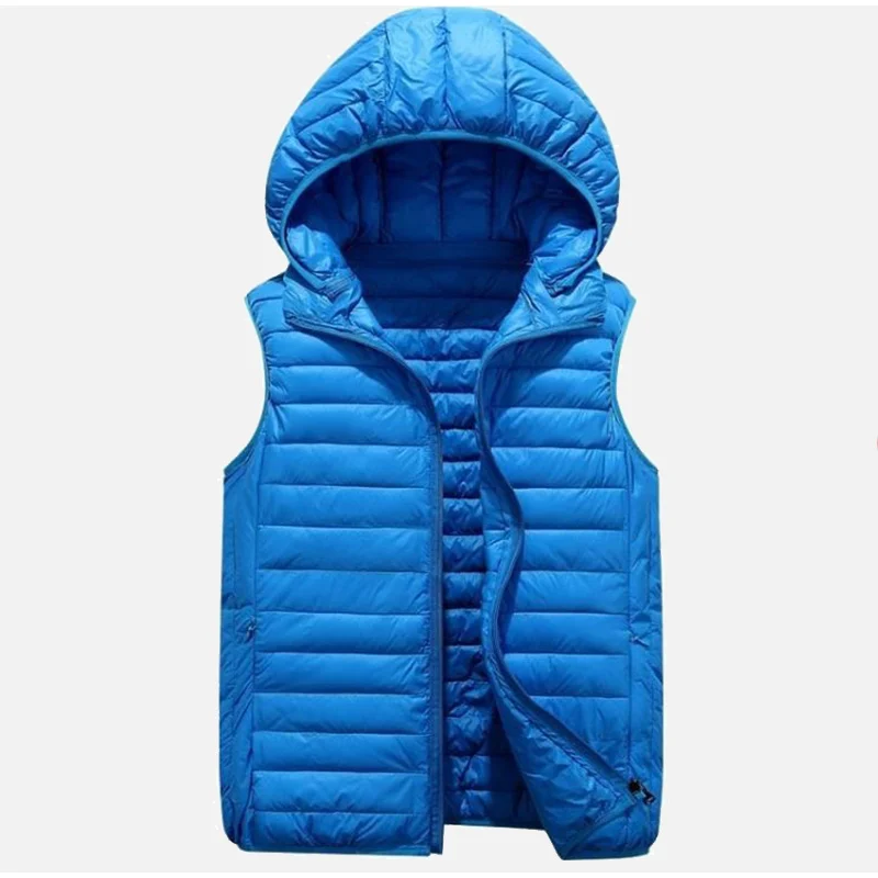 Online Frauen Winter Unten Weste Plus Größe 4XL Abnehmbare Kapuze Schwarze Ärmellose Weste Weibliche 2019 Herbst Plissee Zipper Westen Frauen