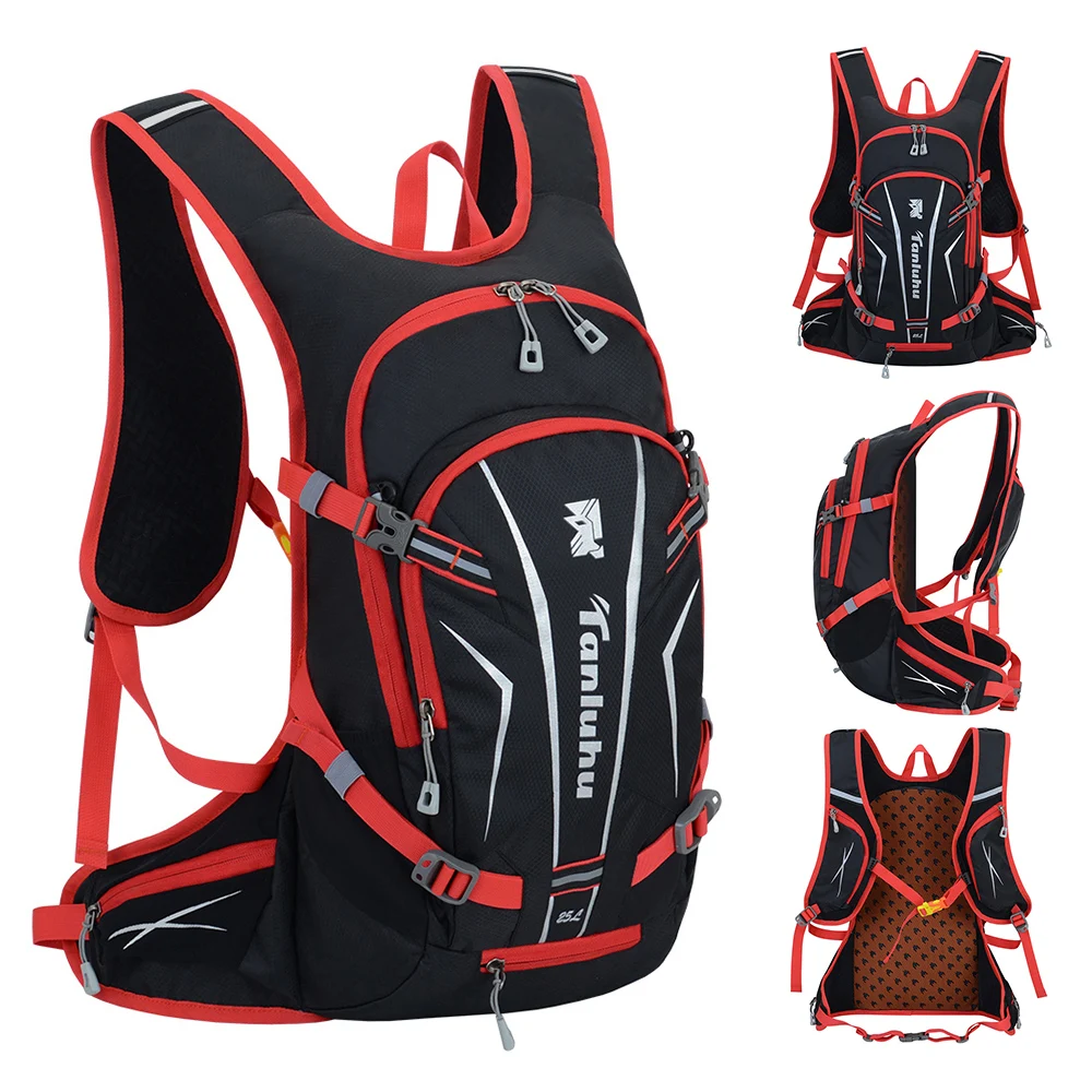 

25L Cycling Backpack Water Resistant Sports Backpack with Helmet Net for Running Cycling Hiking Biking Camping Sports Bags