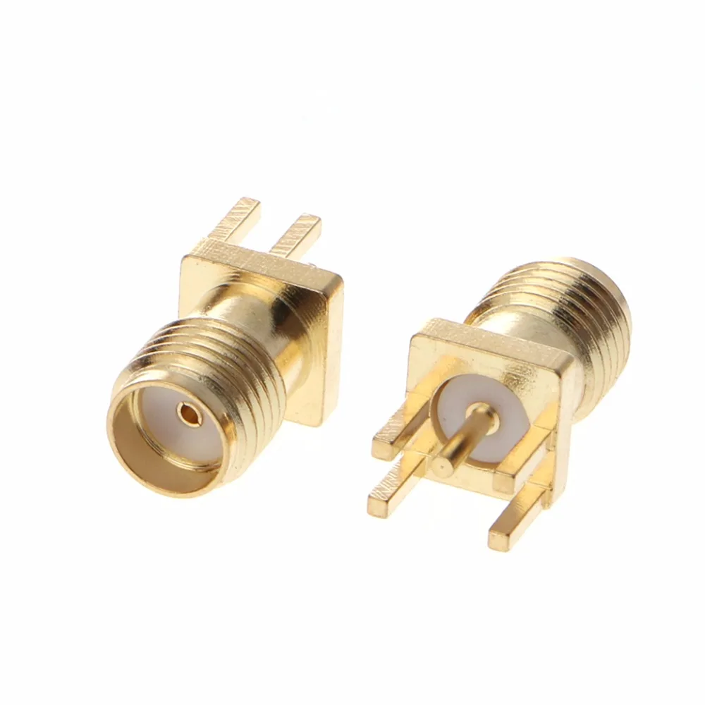 

10 Pcs SMA Female Jack Solder Edge 1.6mm Space PCB Mount Straight RF Connector
