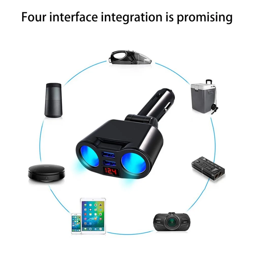 Автомобильный прикуриватель, usb-разветвитель, переходник для телефона, MP3 DVR, 5 В, 3.1A, двойной USB разъем, адаптер, напряжение, монитор, автомобильное зарядное устройство