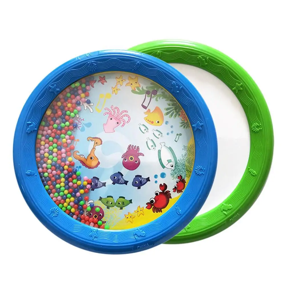 Kid Child Ocean Wave Bead Drum Gentle Sea Sound Musical Educational Toy