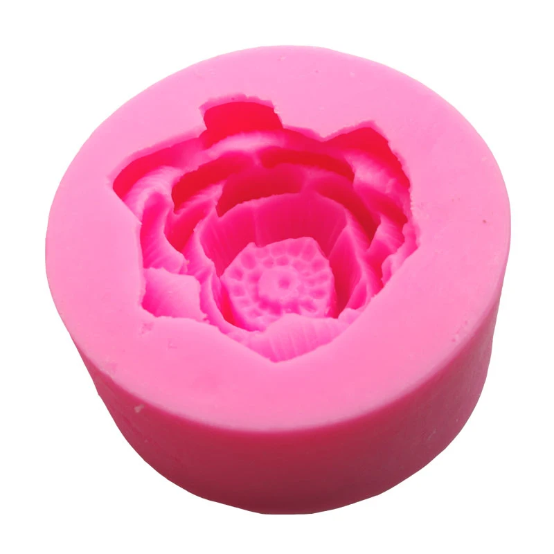 3D форма для украшения торта в виде цветка лотоса силиконовая свеча форма для мыла помадка Инструменты для выпечки ручной работы тисненые художественные поделки DIY формы - Цвет: Pink