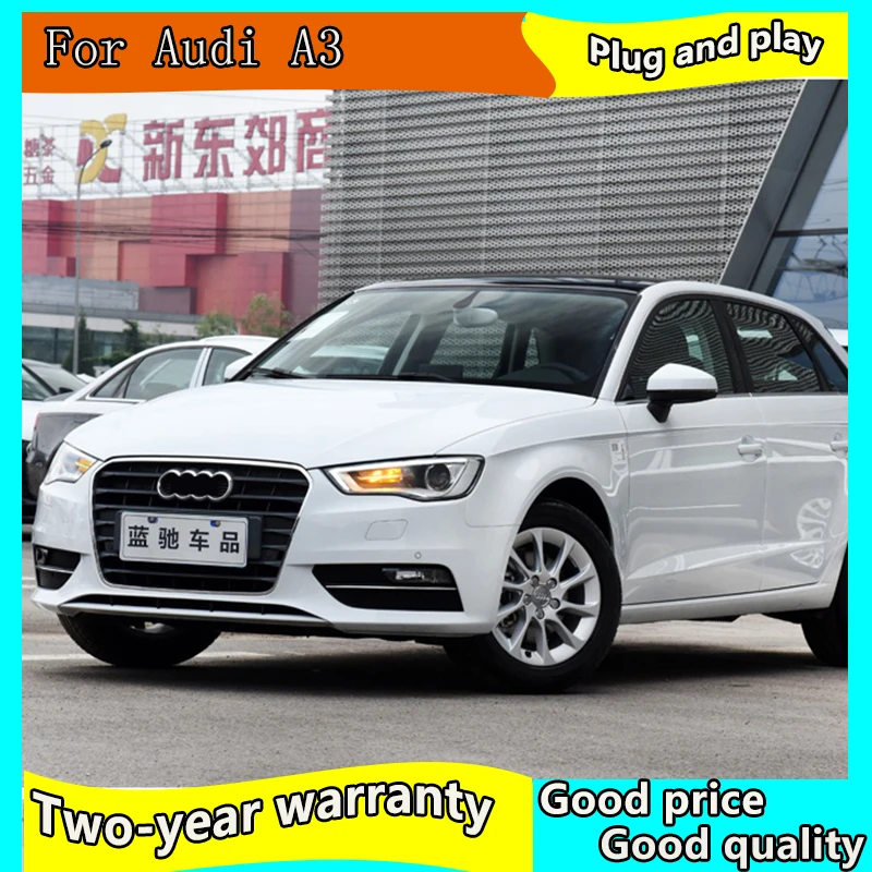 Автомобильный Стайлинг, автомобильный Стайлинг для AUDI A3, фары- для A3, головная лампа, led DRL, передняя Биксеноновая линза, двойной луч, HID комплект