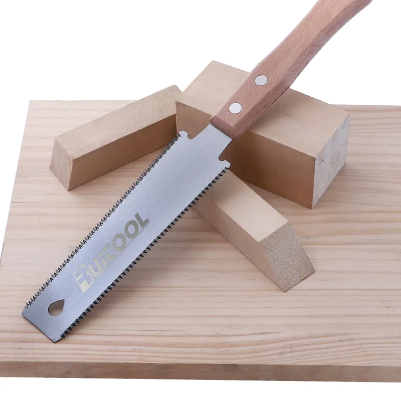 6 Inch Japanese Wood Saw Ryoba Double Sided SK5 Flexible Blade 14/17 TPI Hand Saw Flush Cut Beech Handle for Woodworking Tools