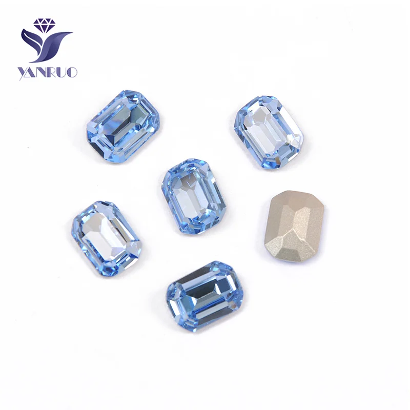 Light Sapphire Yanruo 4610 восьмиугольник Высокое качество Необычные алмазные стеклянные кристаллы стразы камни Швейные бусины Золотой коготь для одежды аксессуары - Цвет: Light Sapphire