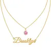DOREMI Stainless steel Custom Name Necklace Layered Pendant Birthstone Custom Nameplate Necklaces for Women Men Gifts Wholesale