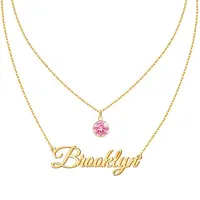 DOREMI Stainless steel Custom Name Necklace Layered Pendant Birthstone Custom Nameplate Necklaces for Women Men Gifts Wholesale