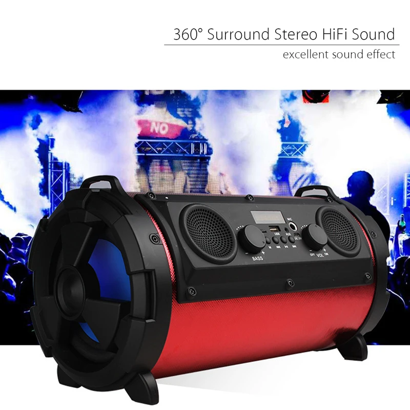 

15W Portable Bluetooth Wireless Speaker Stereo Hi-Fi Surround Super Bass Subwoofer Loudspeakers FM Radio TF AUX USB