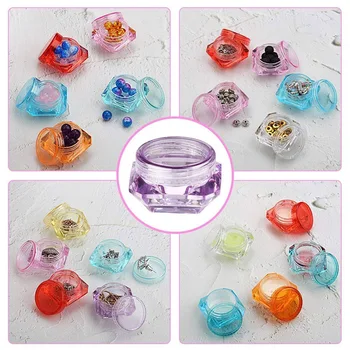 

5Pcs Diamond Empty Containers 3g/5g Plastic Clear Pot Jars to Hold Diamond Painting Wax, Nails, Powder, Jewelry