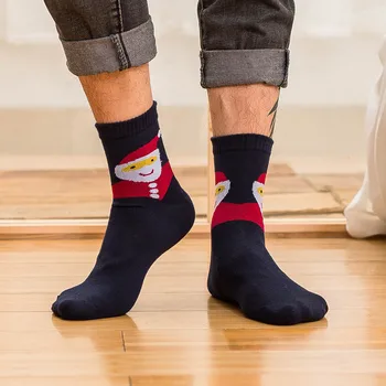 

Christmas Man Sports Middle Tube Elastic Compression Breathable Foot High Street Hip Hop Skateboard Socks Calcetines masculinos