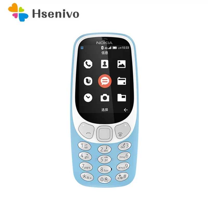 Восстановленный Оригинальный сотовый телефон Nokia 3310 4G (2018) мобильный одна Sim-карта