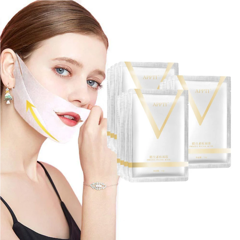 Подтягивающие маски для лица V shape Face Slim подбородок, шея Lift V Face Tension укрепляющая маска для ухода за кожей лица инструмент TSLM2