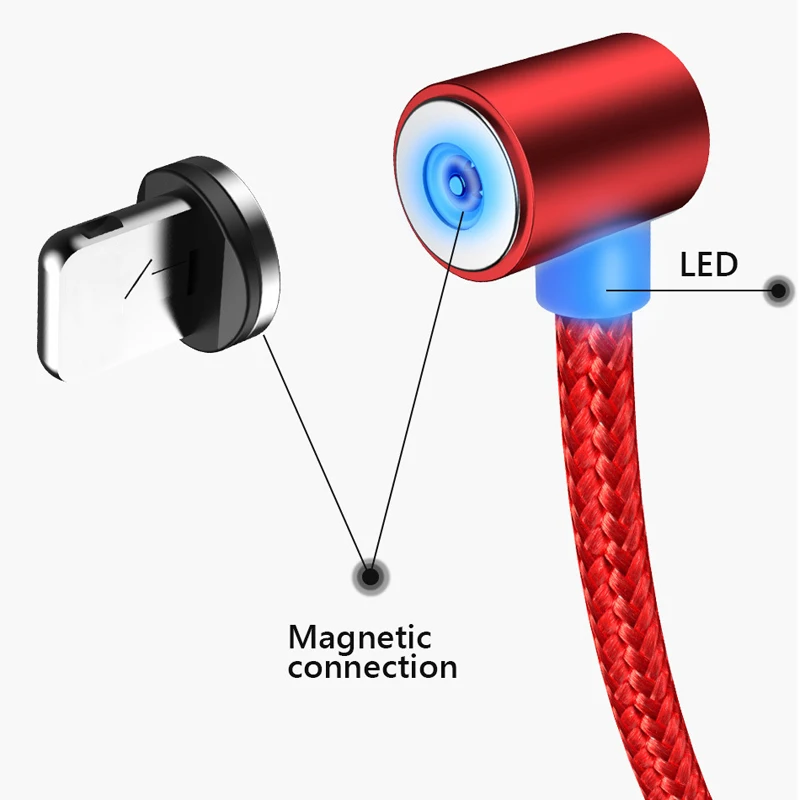 Магнитный кабель, 1 м, зарядный кабель Micro usb type C для iPhone, samsung, Xiaomi, USB-C, магнитный кабель для зарядки и передачи данных