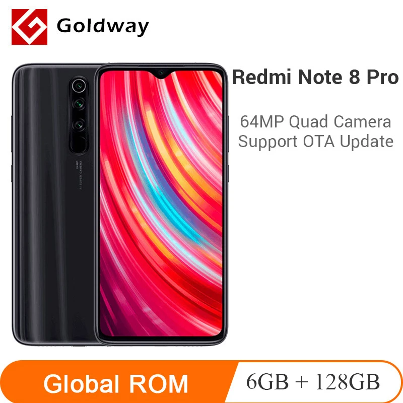 Xiaomi Redmi Note 8 Pro 6 ГБ ОЗУ 128 Гб ПЗУ 64 мп четырехъядерный мобильный телефон MTK Helio G90T Восьмиядерный экран 6,5 дюйма 4500 мАч